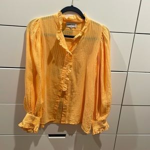 Antik Batik Anthropologie mustard yellow blouse